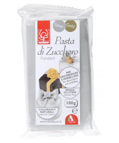 Pâte à sucre à Modelage Argent 100g Pâte à sucre à Modelage Argent 100g