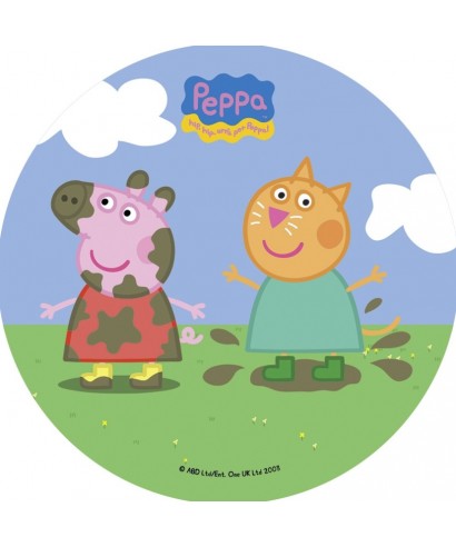 Disque pâte à Sucre Peppa pig avec son amis Disque pâte à Sucre Peppa pig avec son amis