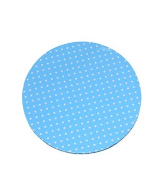 Plateau de présentation rond épais bleu à pois blanc Ø 30 cm