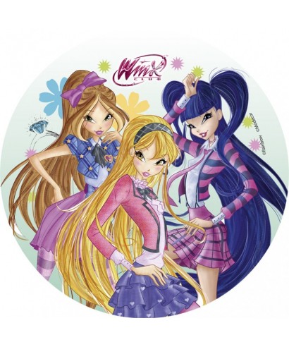 Disque pâtes à sucre Flora, Musa et Stella Winx Disque pâtes à sucre Flora, Musa et Stella Winx