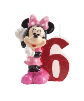 Bougie Minnie Chiffre 6 Disney