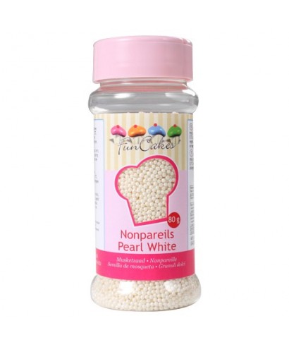 Nonpareils Blanche Nacré 80g FunCakes Nonpareils Blanche Nacré 80g FunCakes